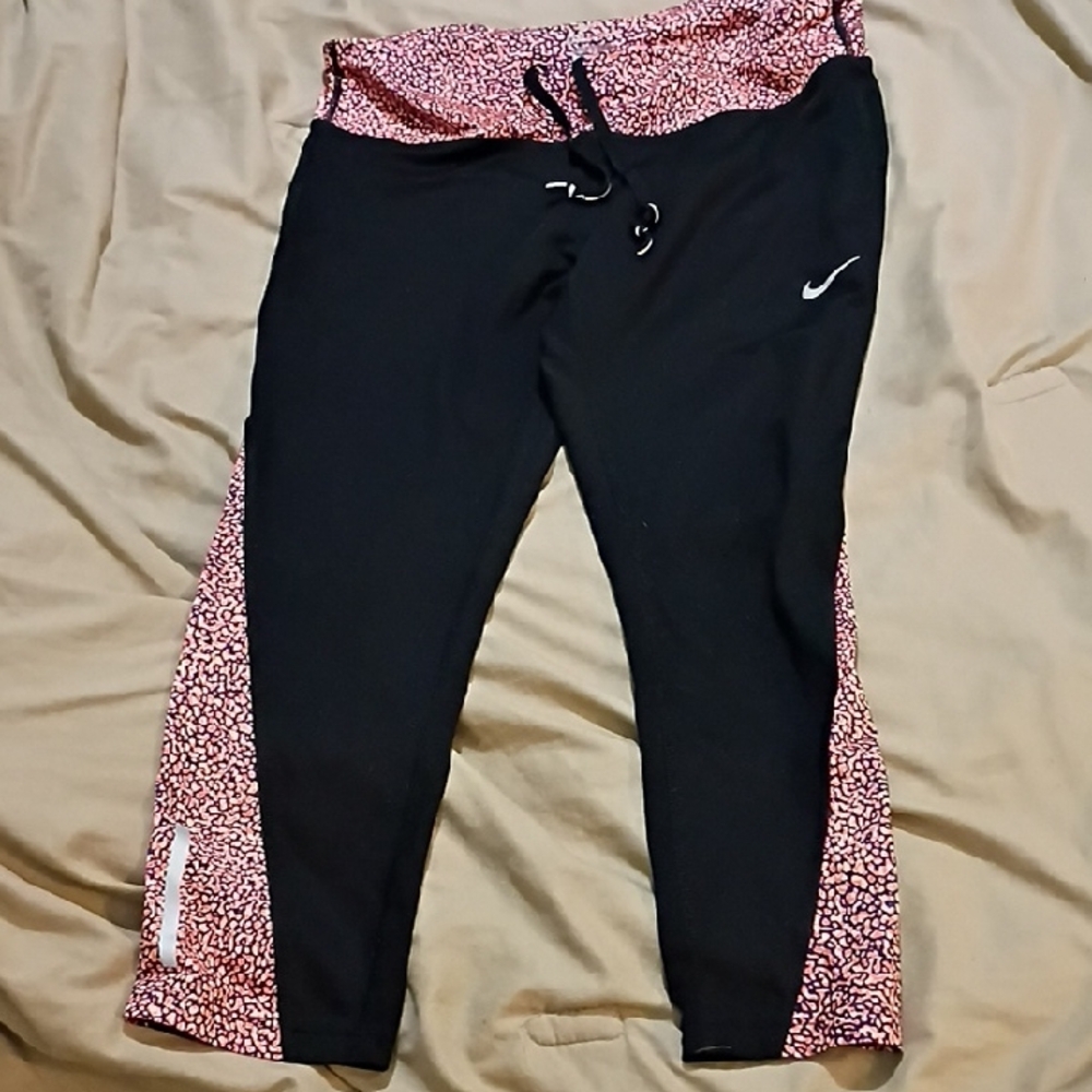 Nike Black Dri Fit Joggers with Pattern